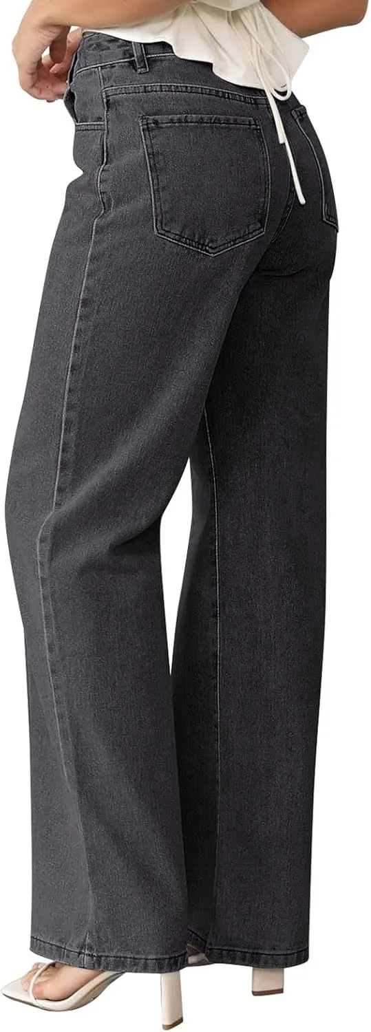 NIMIN Wide Leg Jeans for Women High Waisted Baggy Denim Pants Straight Leg Casual Jeans with Pockets