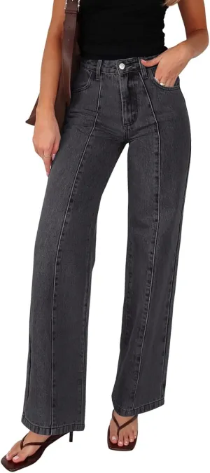 NIMIN Wide Leg Jeans for Women High Waisted Baggy Denim Pants Straight Leg Casual Jeans with Pockets