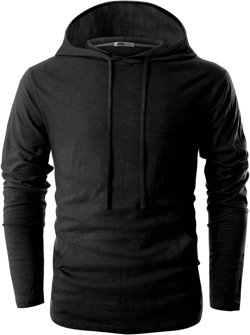 Ohoo Mens Slim Fit Cotton Pullover Hoodies Sweatshirt Lightweight with Kanga Pocket