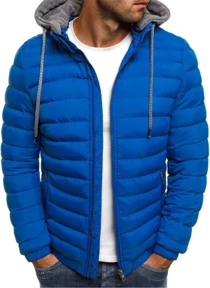 oiangi Puffer Jacket Men with Hood Warm Winter Full Zip Insulated Puffy Quilted Lined Coat Lightweight Packable Down Jackets