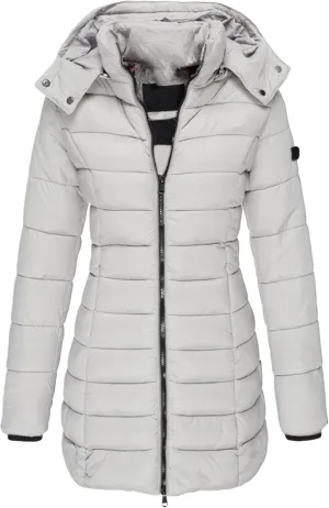 OMZIN Women's Lightweight Packable Puffer Jacket Casual Thickening Coats Winter Long Coat with Hooded