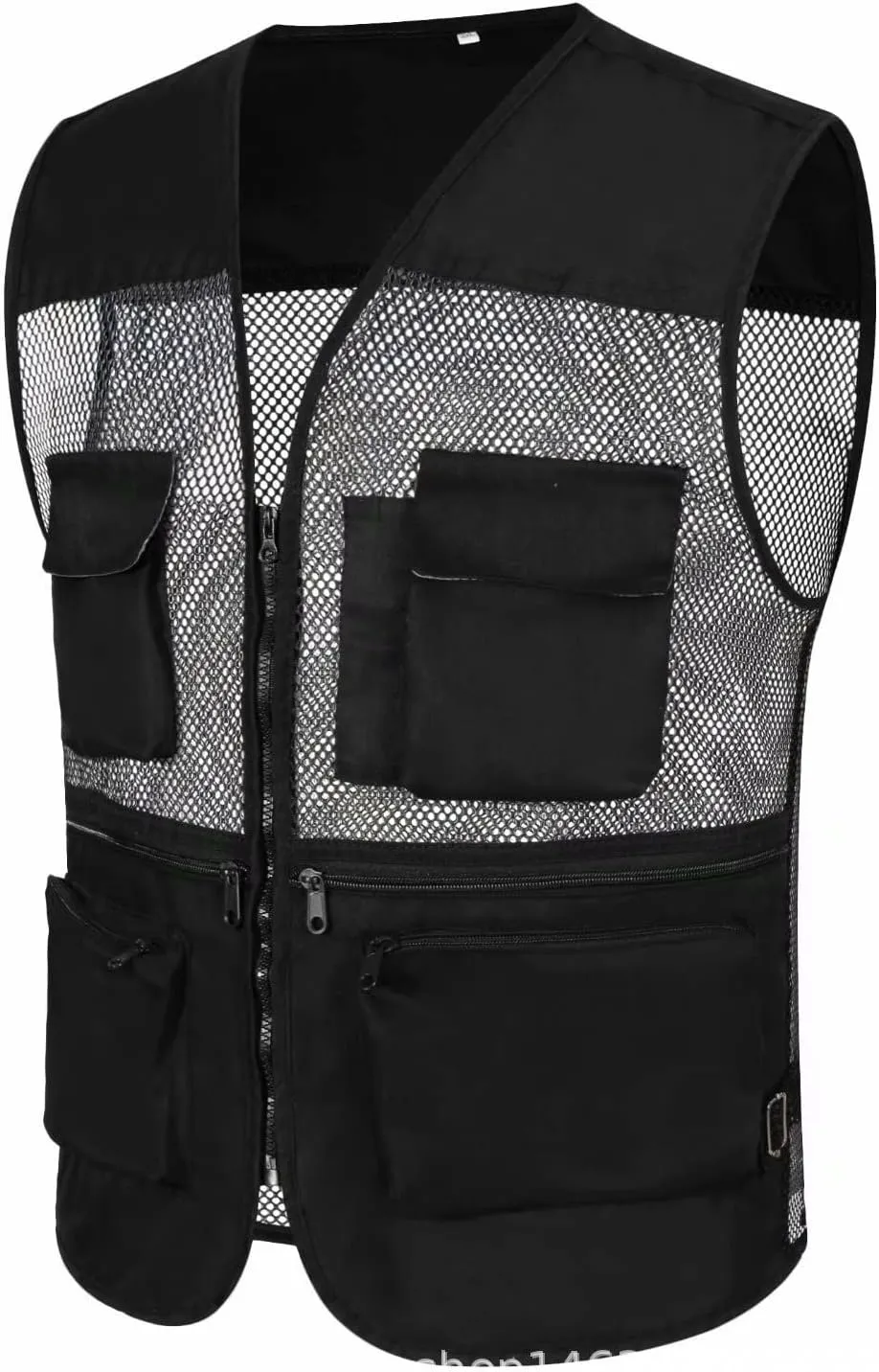Outdoor Cargo Vest for Men Lightweight Mesh Work Safari Fishing Vests Plus Size Multi Pockets Zip Travel Hiking Vest