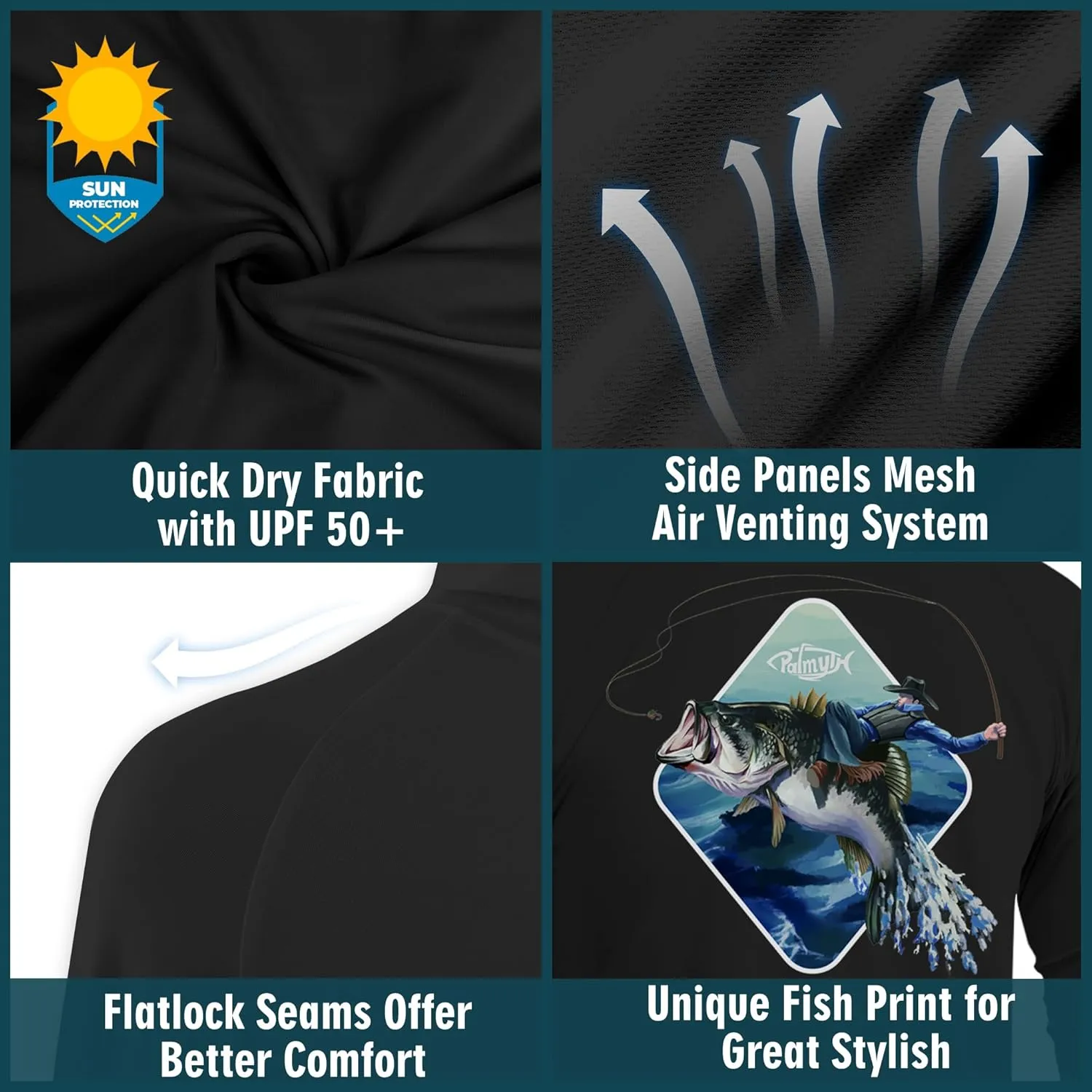 Palmyth Fishing Hoodie for Men Long Sleeve Sun Protection UV UPF 50  Shirts
