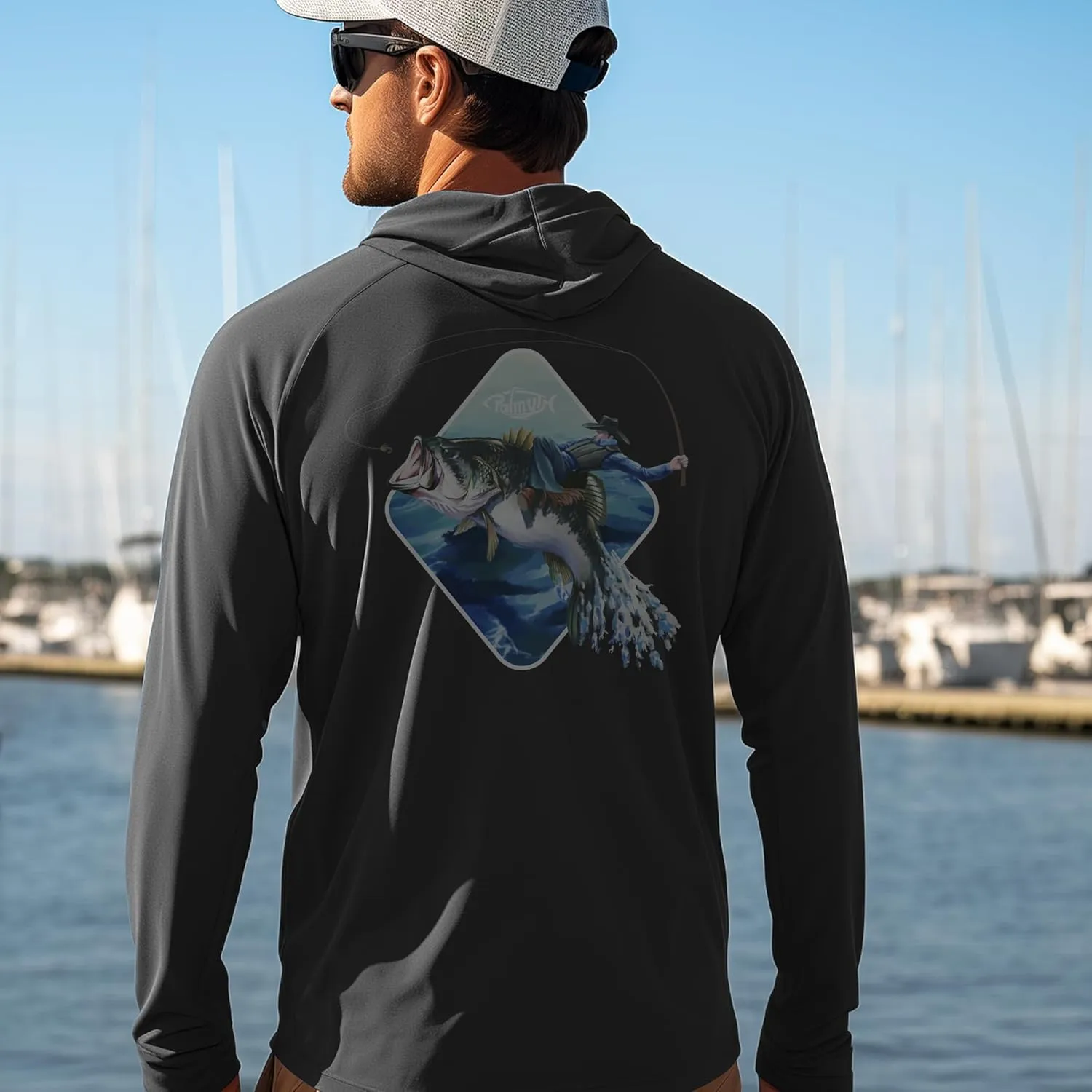 Palmyth Fishing Hoodie for Men Long Sleeve Sun Protection UV UPF 50  Shirts
