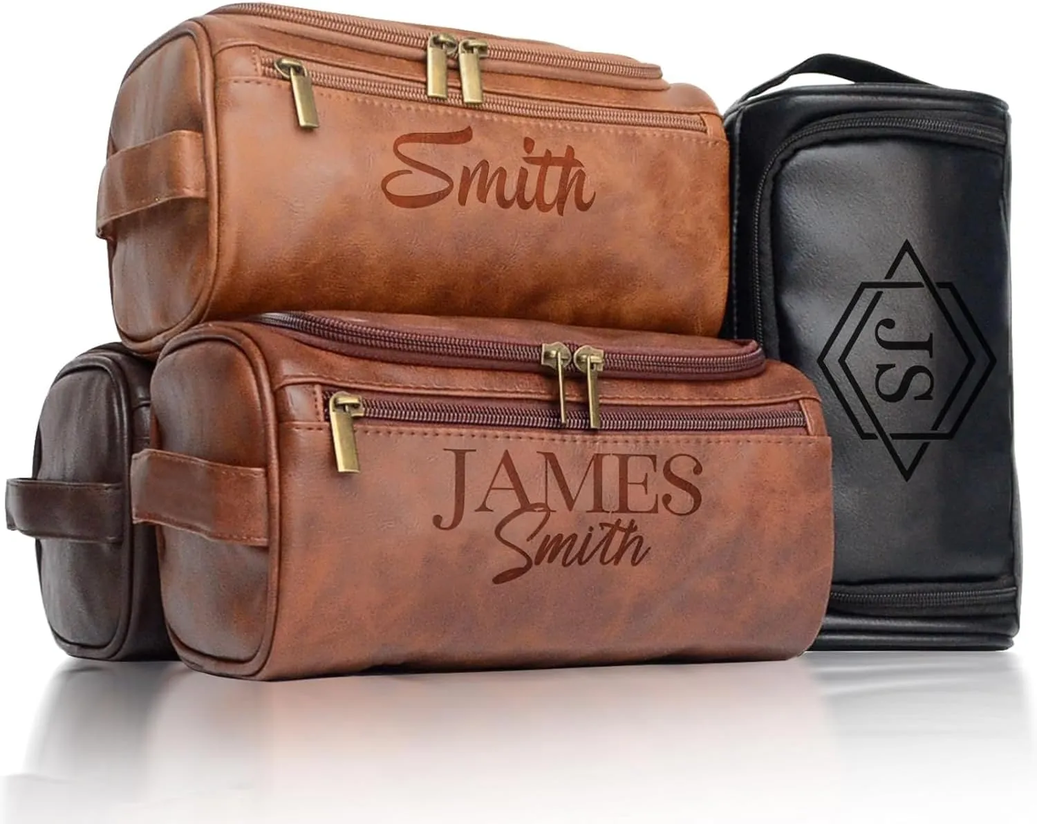 Personalized Men Toiletry Bag,Custom Leather Travel Dopp Kit,Engraved Groomsmen Shaving Bags,Monogram Toiletry Bag,Gift for Husband,Father's Day Gift for Grandpa,Gym Bathroom Waterproof Bag