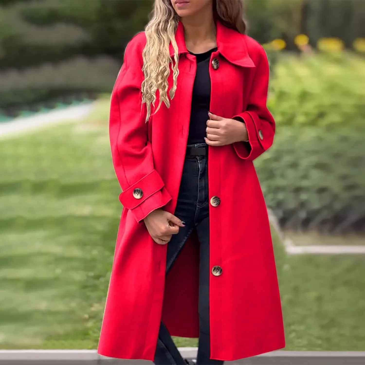Petite Trench Coat Casual Fuzzy Jacket Loose Fitting Warm Winter Outwear Fashion Lapel Jacket Coats Overcoat for