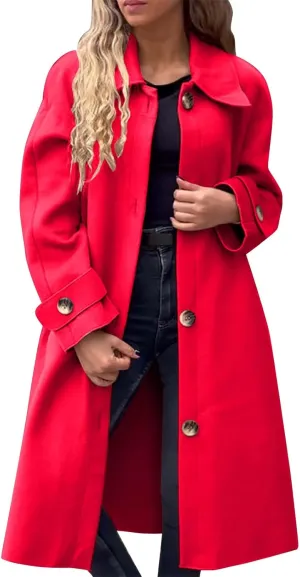 Petite Trench Coat Casual Fuzzy Jacket Loose Fitting Warm Winter Outwear Fashion Lapel Jacket Coats Overcoat for