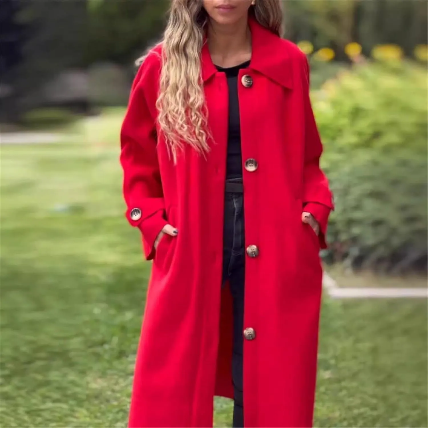 Petite Trench Coat Casual Fuzzy Jacket Loose Fitting Warm Winter Outwear Fashion Lapel Jacket Coats Overcoat for