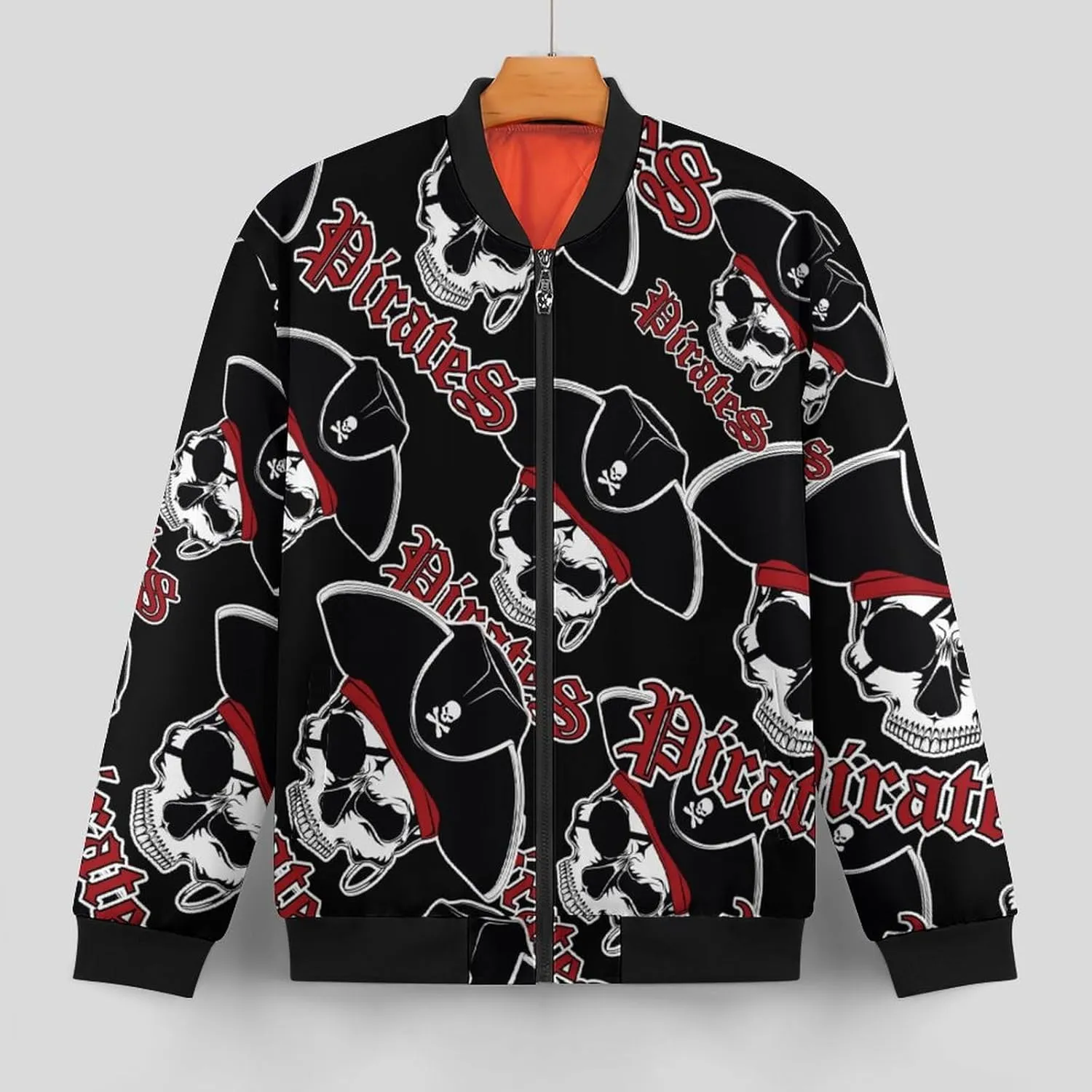 Pirate Captain Skull Men's Bomber Jacket Lightweight Windbreaker Fashion Spring Fall Coats Casual Jackets for Men