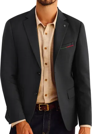 PJ PAUL JONES Mens Blazer Lightweight Sport Coats Casual Two Buttons Notched Lapel Suit Jacket with Removable Brooch