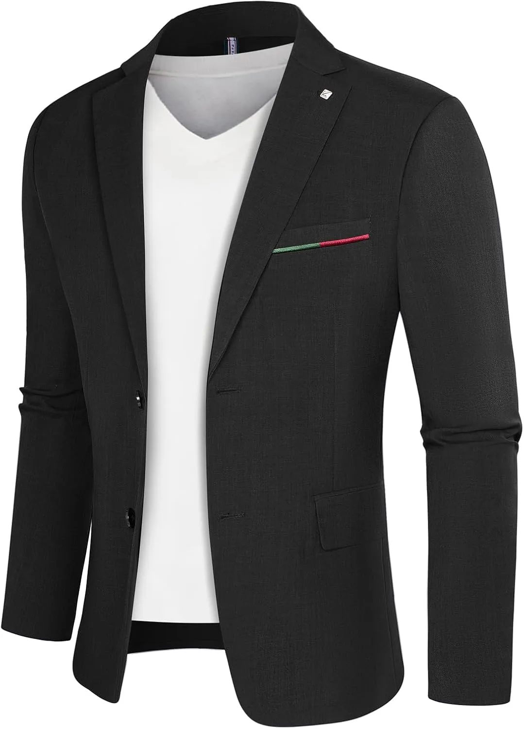 PJ PAUL JONES Mens Blazer Lightweight Sport Coats Casual Two Buttons Notched Lapel Suit Jacket with Removable Brooch