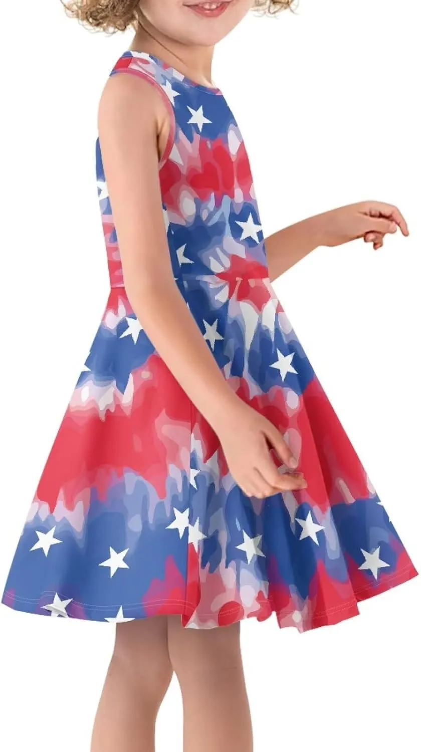 POLERO Mushroom Dress for Girls Summer Casual Party A-Line Midi Tank Dress Sleeveless Sundress for Kids 3-16 Years
