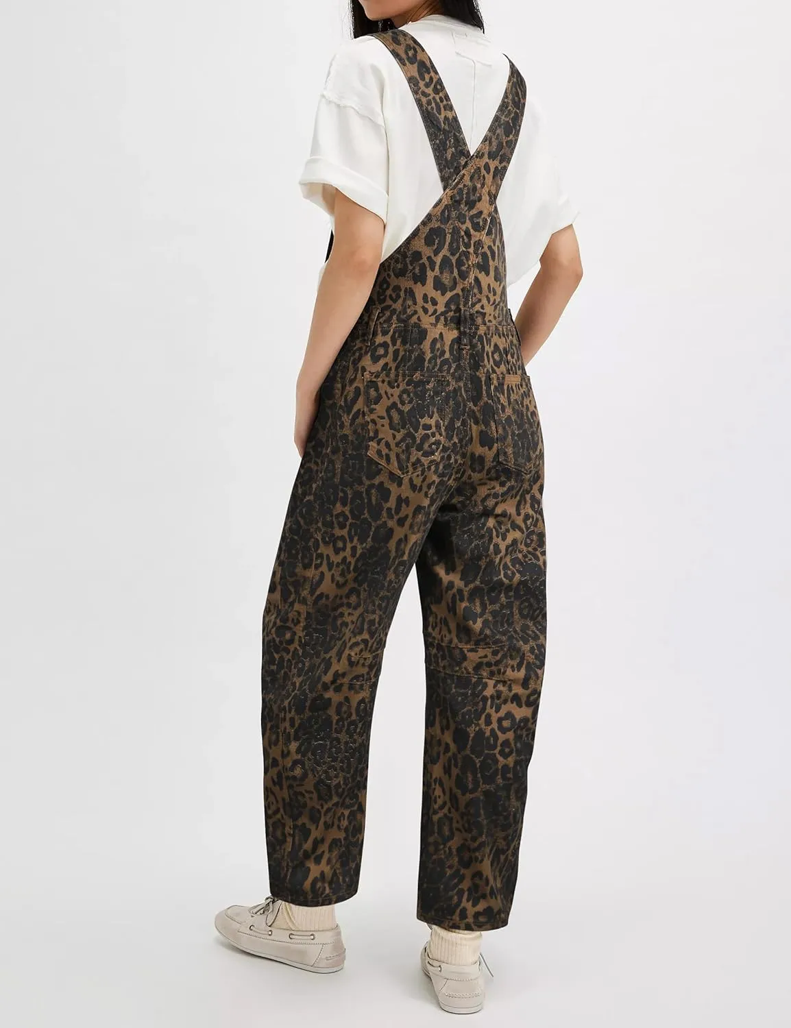 Qazel Vorrlon Denim Overalls for Women Barrel Wide Leg Bib Baggy Jeans Adjustable Denim Romper Stretch Jumpsuit Y2K Pants