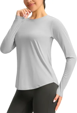 Rash Guard for Women UPF 50  Sun Protection Fishing Shirt Outdoor Quick Dry Lightweight UV Long Sleeve Hiking Shirts