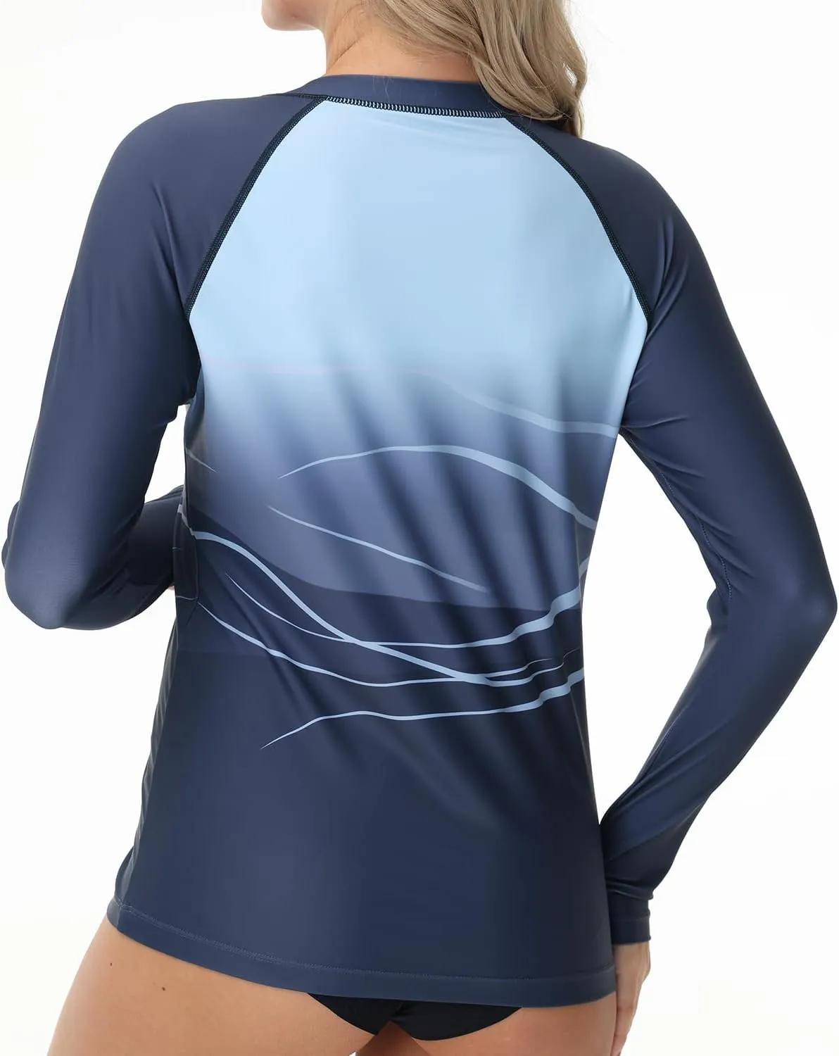 Rash Guard for Women UPF 50  Swim Shirts 1/4 Zip Long Sleeve SPF UV Protection Shirts No Bottom Tops with Thumb Hole