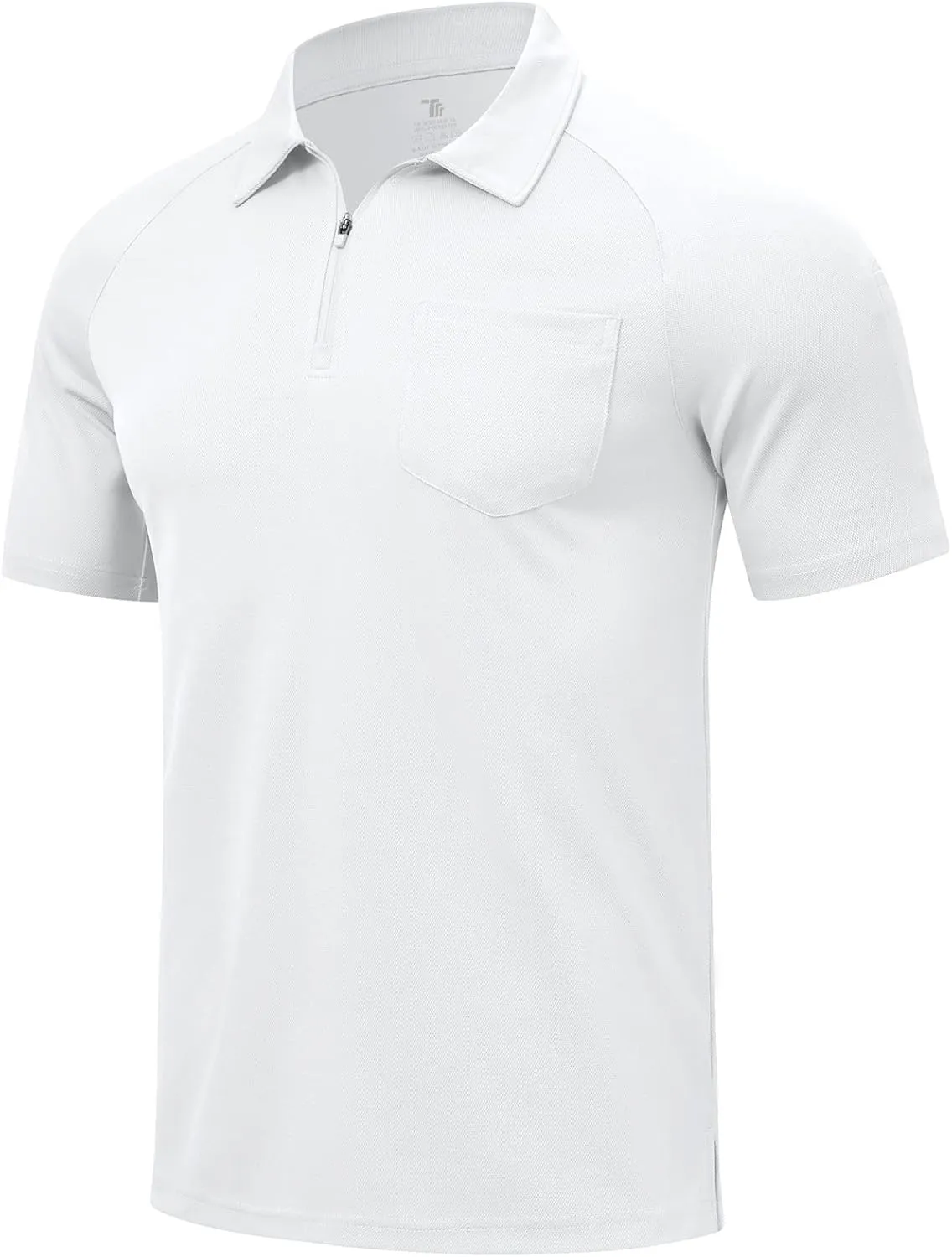 Rdruko Men's Polo Shirts with Pocket Short Sleeve Dry Fit 1/4 Zip Golf Sports Collared Summer T Shirts