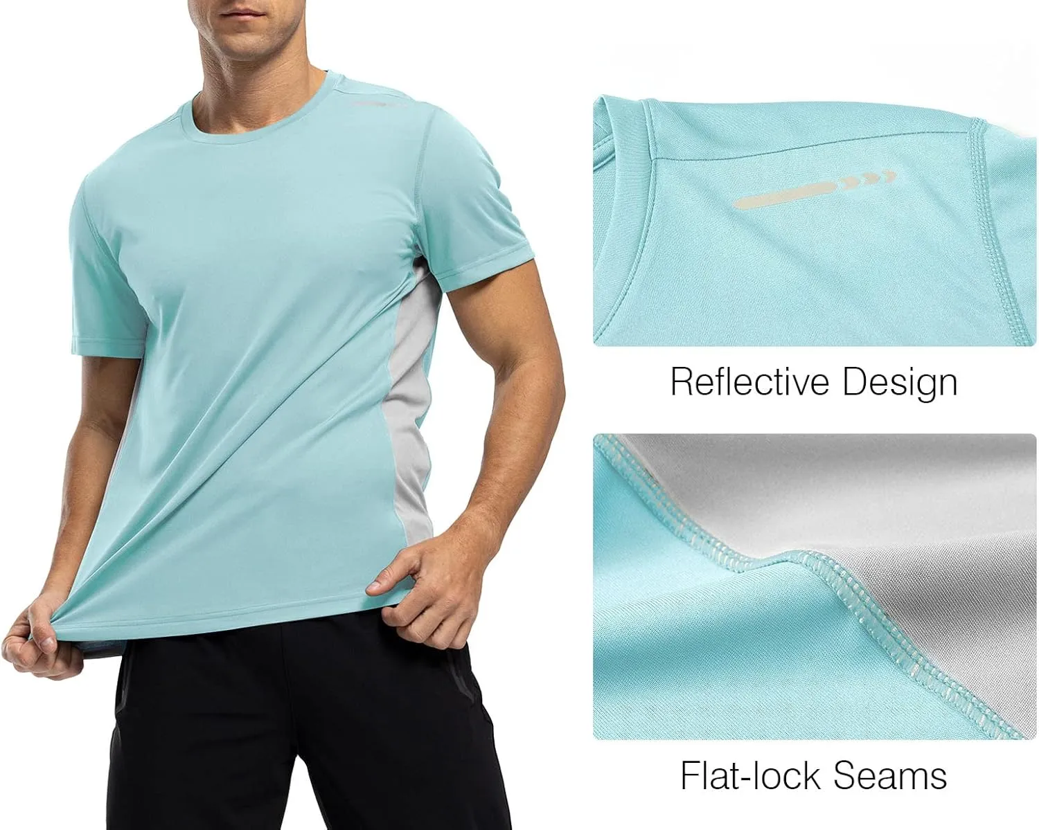 Rdruko Men's Rash Guard Swim Shirts Short Sleeve UPF 50  UV Protection Quick Dry Fishing Surf Active T Shirts