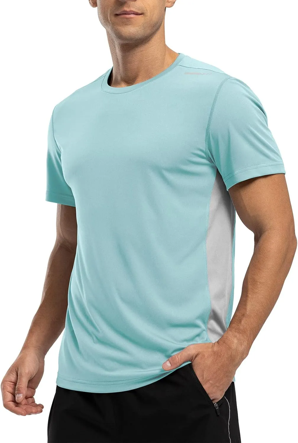 Rdruko Men's Rash Guard Swim Shirts Short Sleeve UPF 50  UV Protection Quick Dry Fishing Surf Active T Shirts