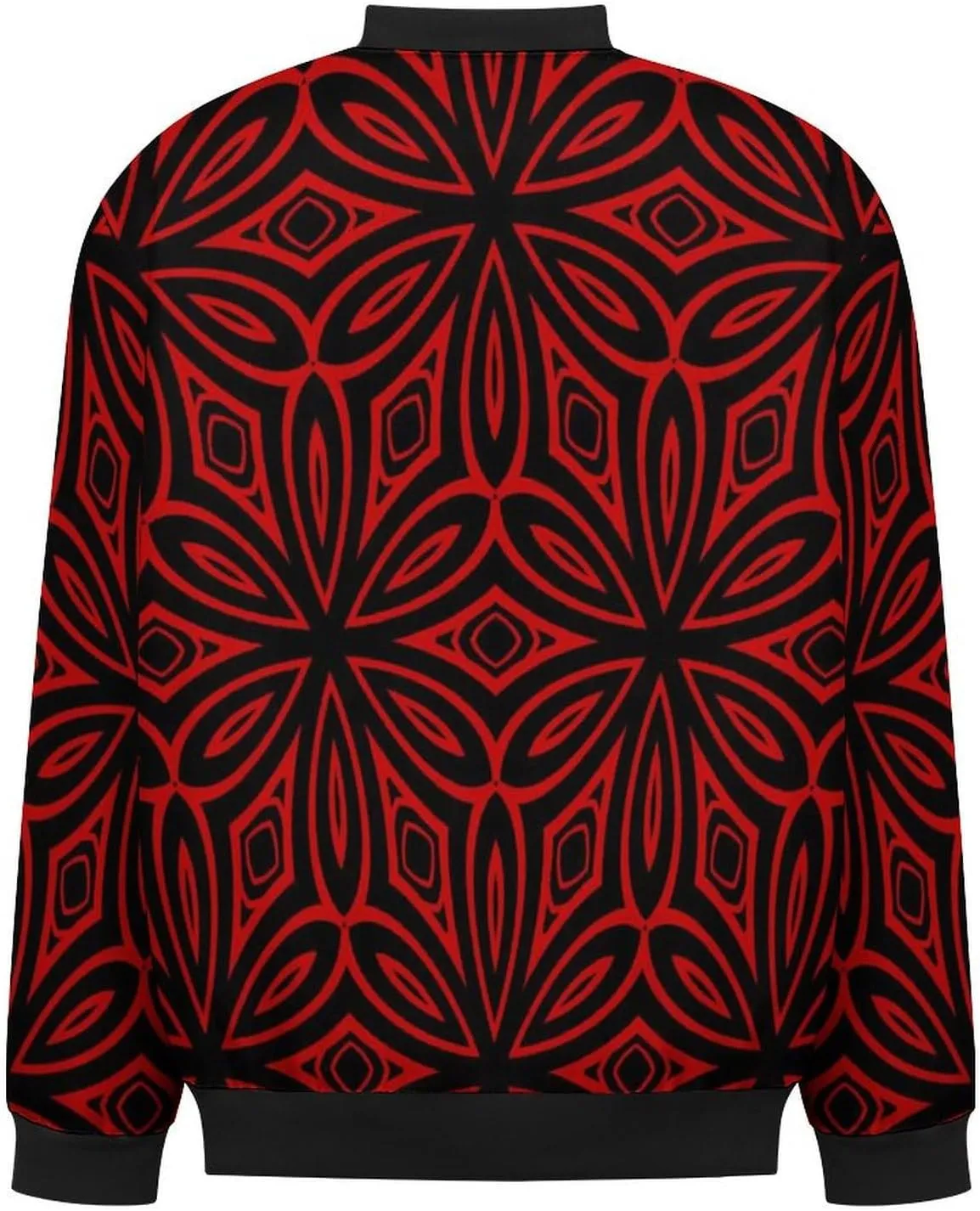 Red Geometric Bandana Print Men's Bomber Jacket Lightweight Windbreaker Fashion Spring Fall Coats Casual Jackets for Men