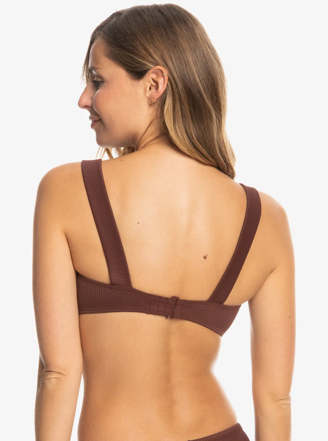 Roxy Love The Coco V Bralette Bikini Top - Bitter Chocolate