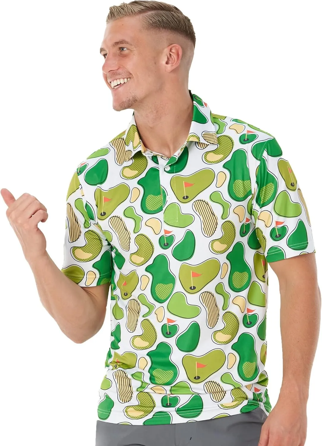 Royal & Awesome Golf Shirts for Men, Golf Polos for Men, Crazy and Funny Shirts for Men's, Bright, Colorful Design