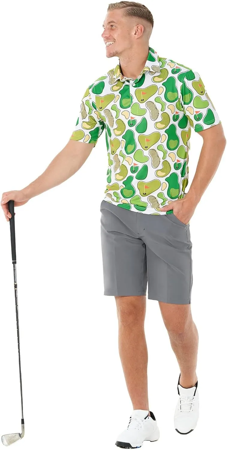 Royal & Awesome Golf Shirts for Men, Golf Polos for Men, Crazy and Funny Shirts for Men's, Bright, Colorful Design