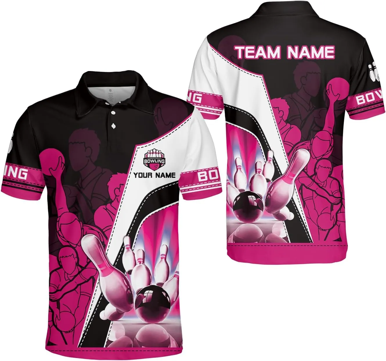 Royal Fight Personalized Bowling Polo Shirts 3D Custom Bowling Polo Shirt Bowling Shirts for Team Gift for Bowling Lover