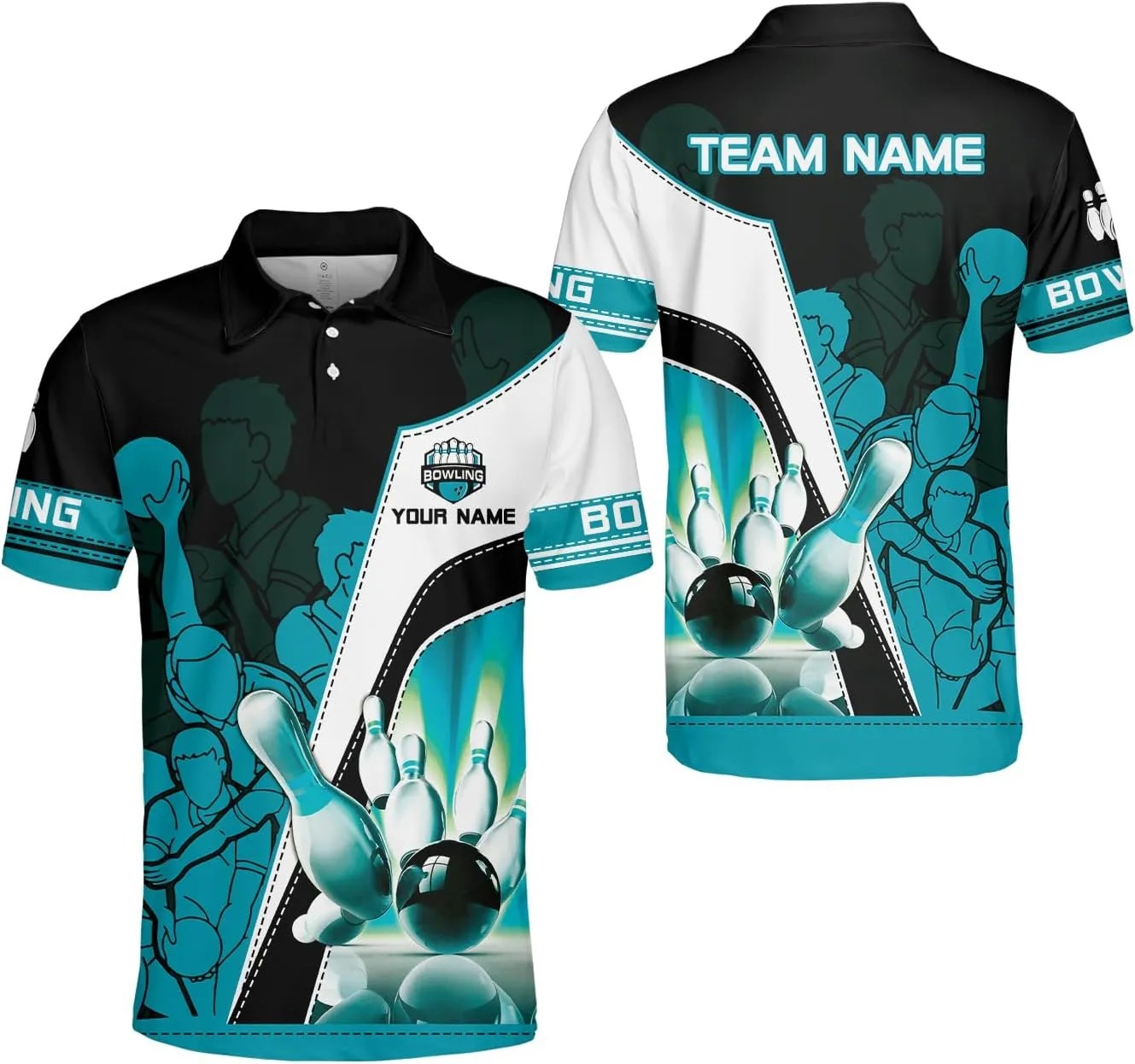 Royal Fight Personalized Bowling Polo Shirts 3D Custom Bowling Polo Shirt Bowling Shirts for Team Gift for Bowling Lover