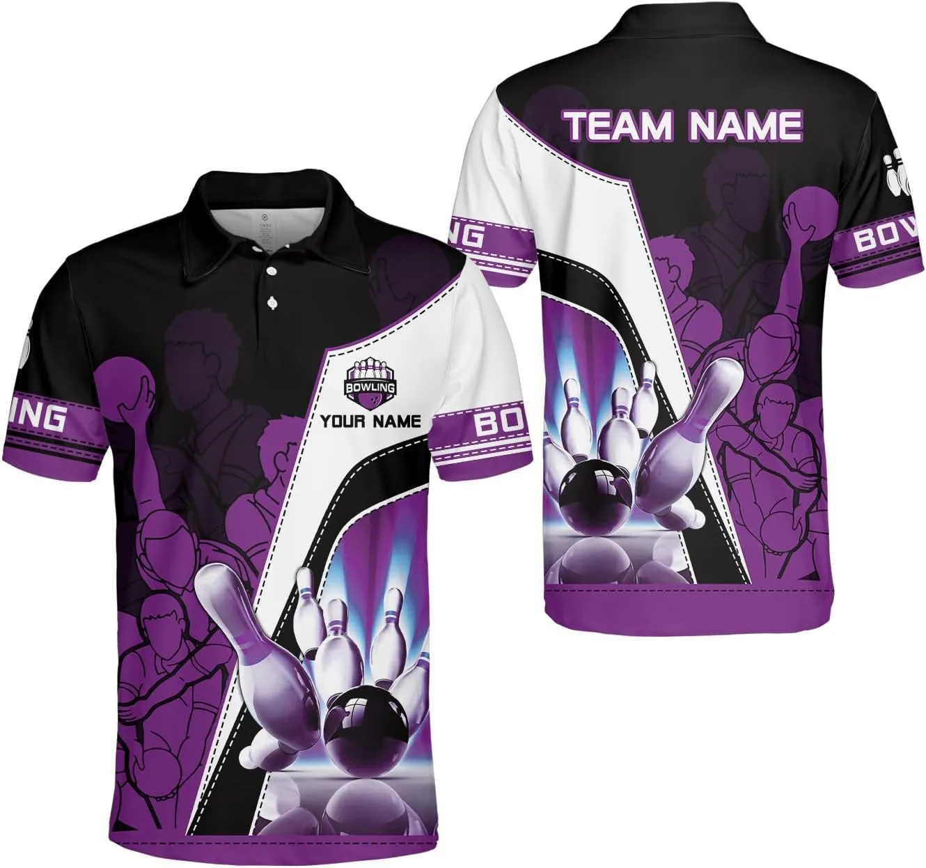 Royal Fight Personalized Bowling Polo Shirts 3D Custom Bowling Polo Shirt Bowling Shirts for Team Gift for Bowling Lover