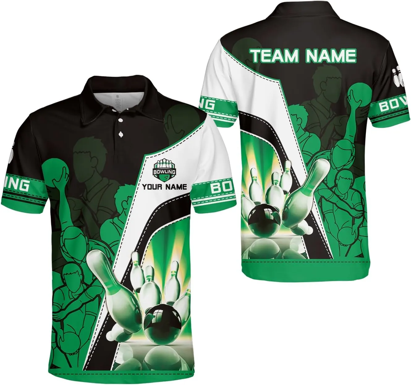 Royal Fight Personalized Bowling Polo Shirts 3D Custom Bowling Polo Shirt Bowling Shirts for Team Gift for Bowling Lover