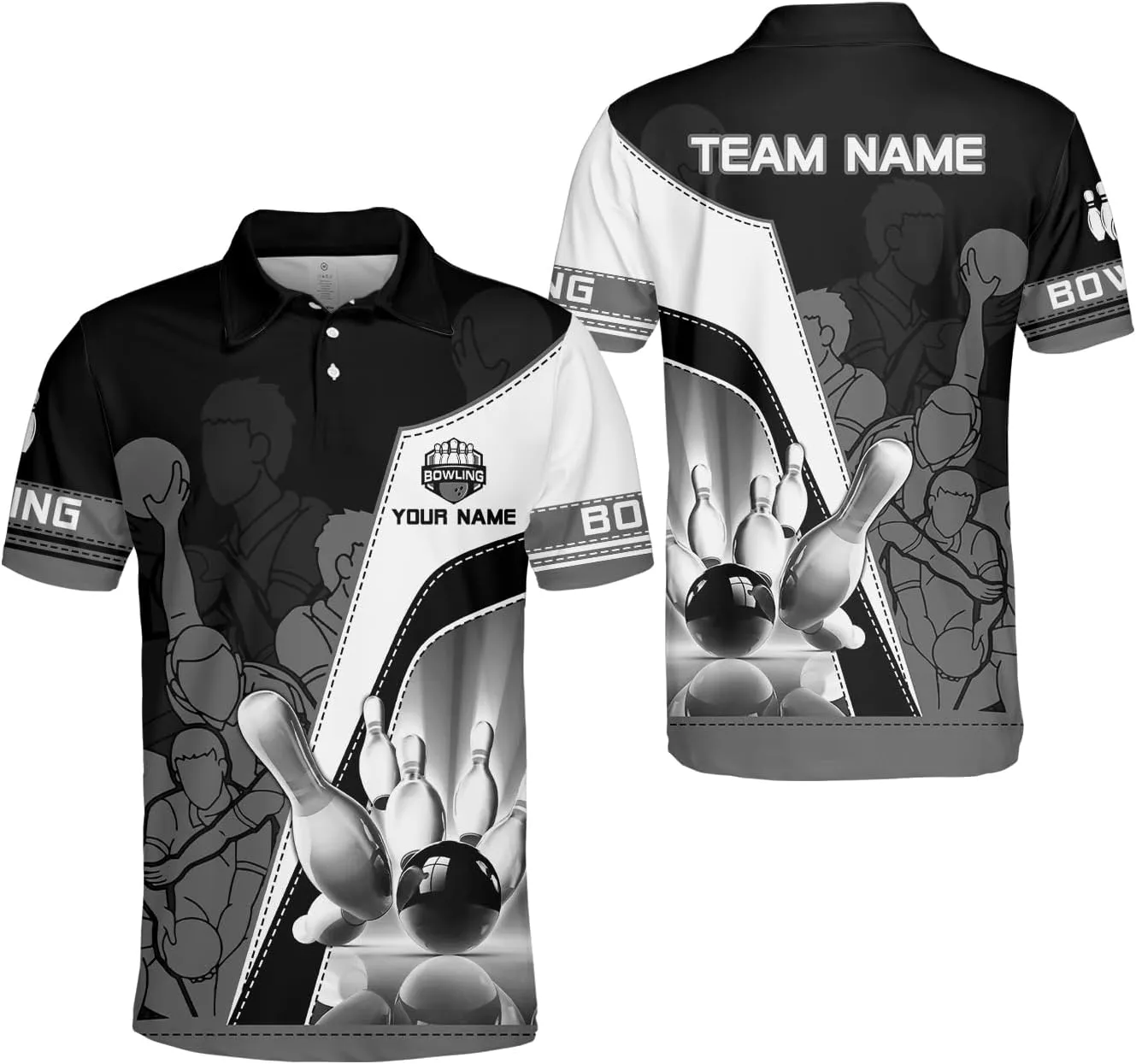Royal Fight Personalized Bowling Polo Shirts 3D Custom Bowling Polo Shirt Bowling Shirts for Team Gift for Bowling Lover