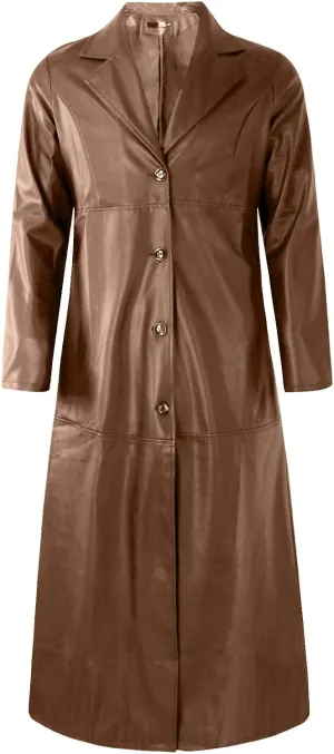 RTRDE Men's Leather Coats Black Faux Jackets Long Motorcycle Overcoat Trench Jacket, M-5XL