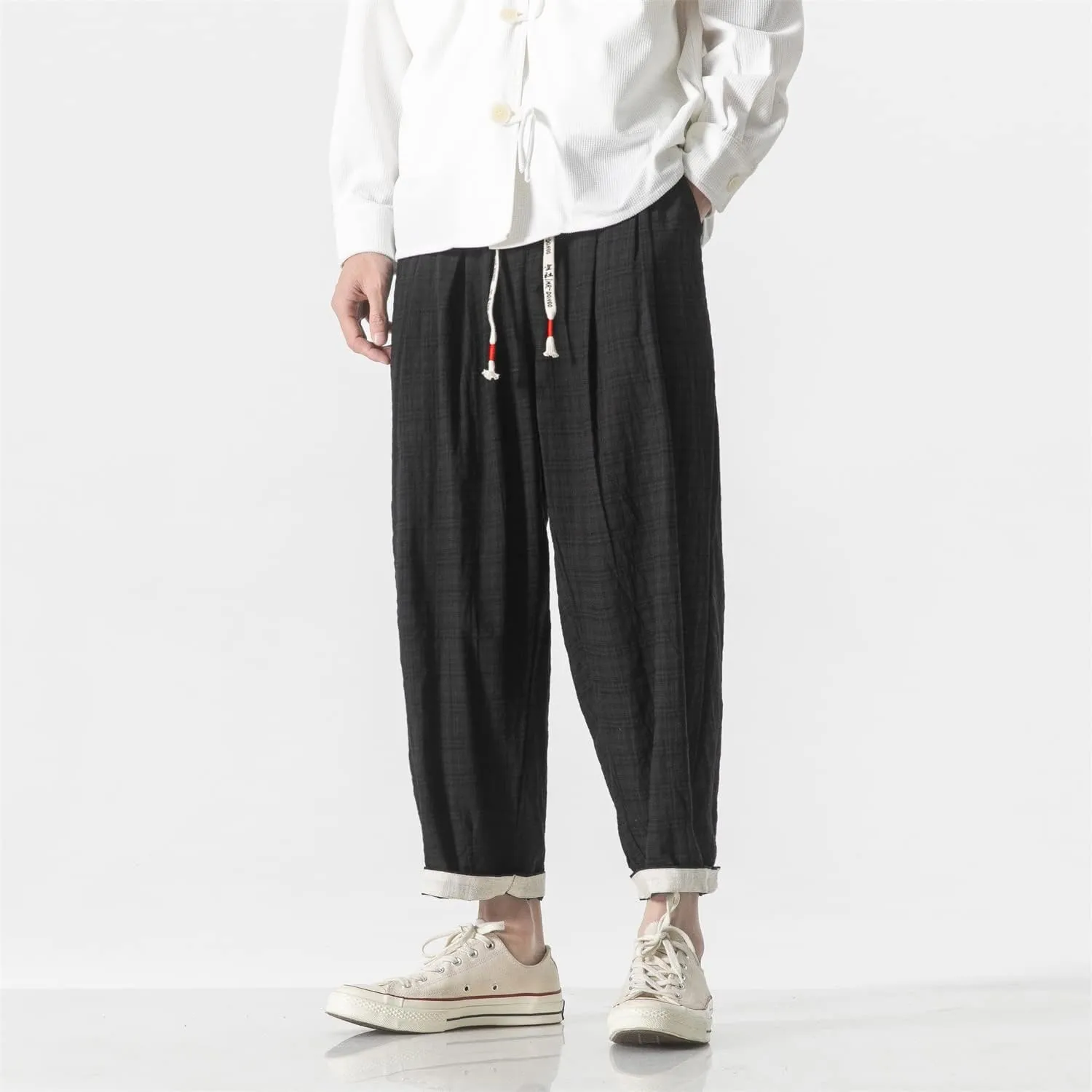 Seidarise Capri Pants Elastic Waist Loose Baggy Harem Breathable Summer Beach