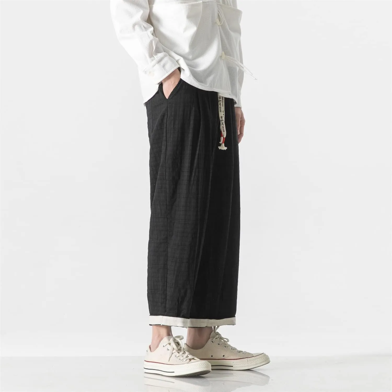 Seidarise Capri Pants Elastic Waist Loose Baggy Harem Breathable Summer Beach