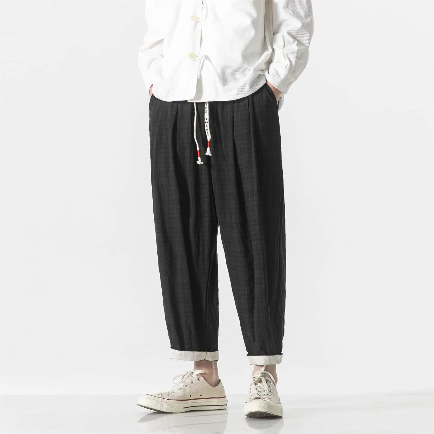 Seidarise Capri Pants Elastic Waist Loose Baggy Harem Breathable Summer Beach