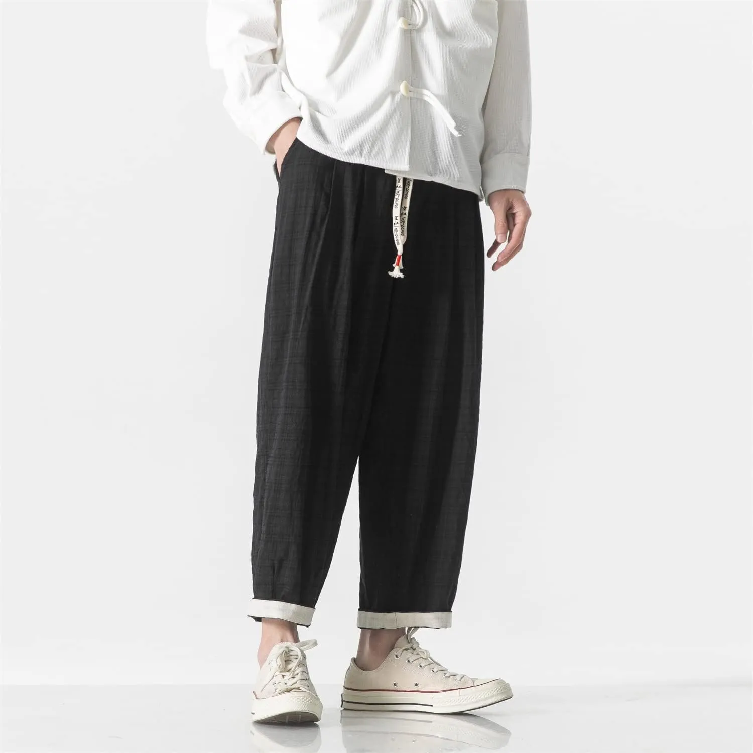 Seidarise Capri Pants Elastic Waist Loose Baggy Harem Breathable Summer Beach