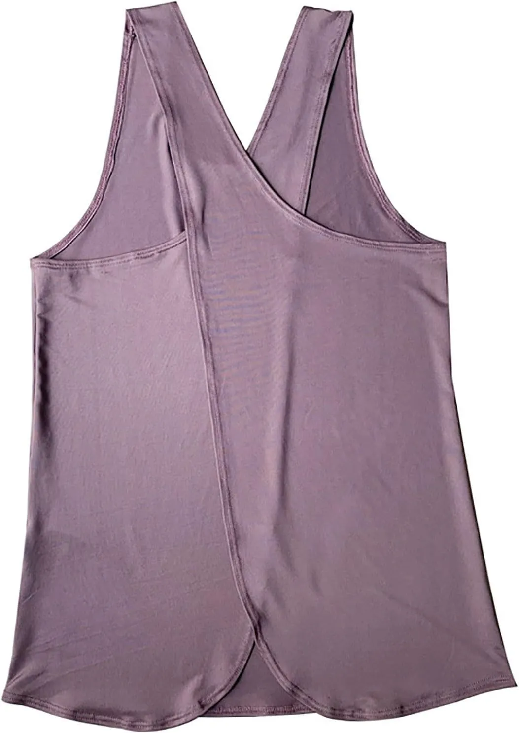 Sexy Open Back Workout Tank Tops Loose Fit Sleeveless Criss-Cross Back Slit Activewear Athletic Shirts