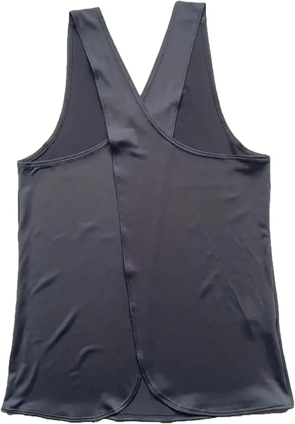 Sexy Open Back Workout Tank Tops Loose Fit Sleeveless Criss-Cross Back Slit Activewear Athletic Shirts