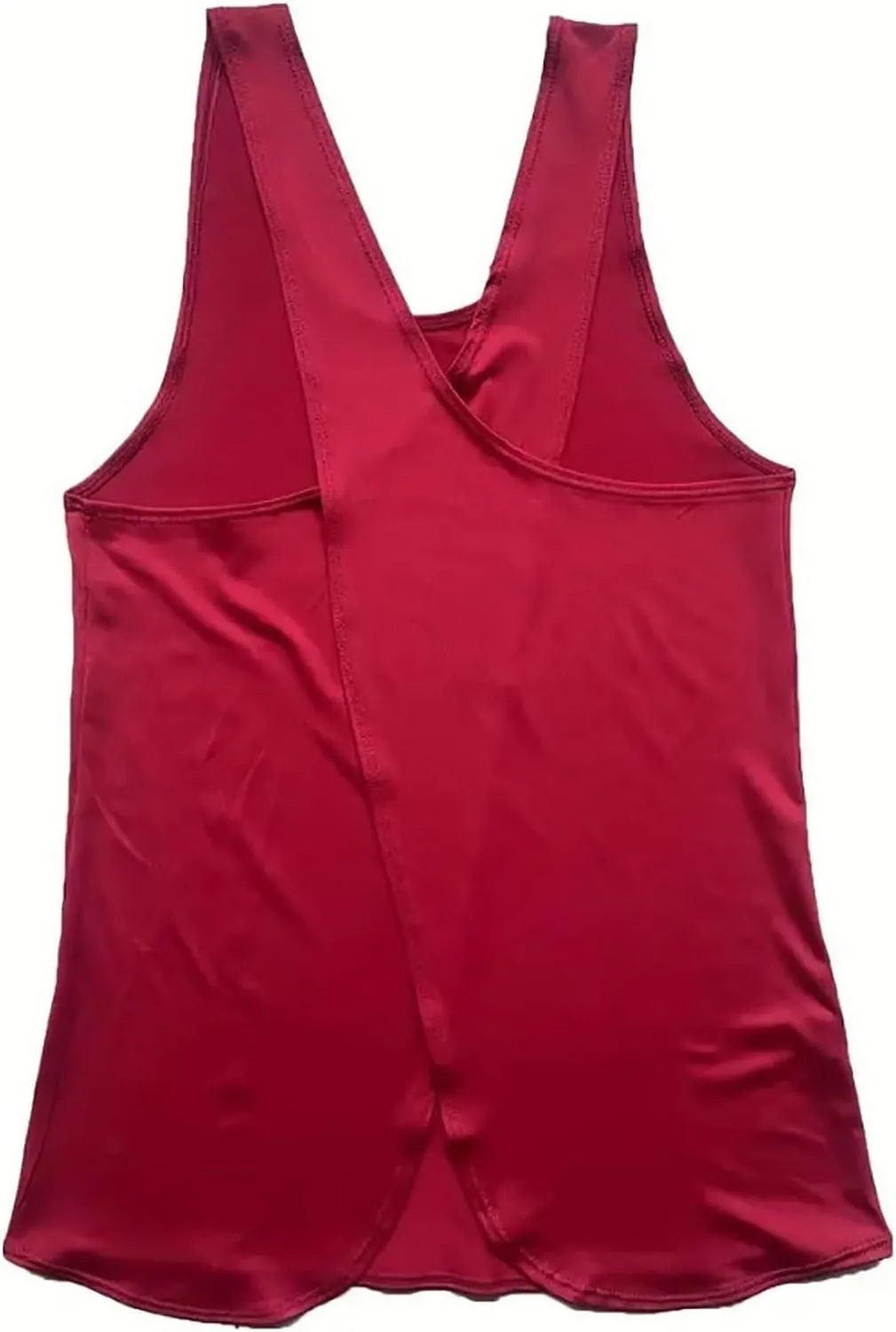 Sexy Open Back Workout Tank Tops Loose Fit Sleeveless Criss-Cross Back Slit Activewear Athletic Shirts