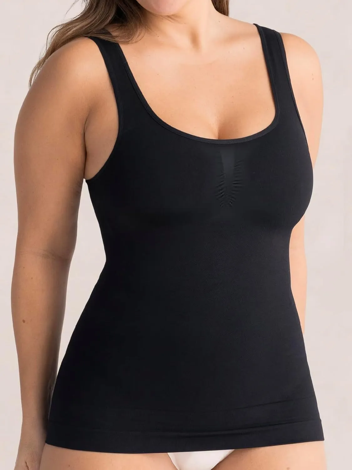 Shapewear Tank Tops for Women-Tummy&Waist Control Compression Camisole Slimming Seamless V-Neck Body Shaper Vest