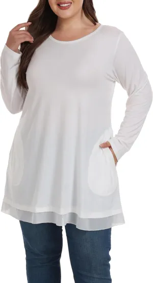 Shiaili Heather Plus Size Tunic Tops for Women Long Flowy Shirts for Leggings