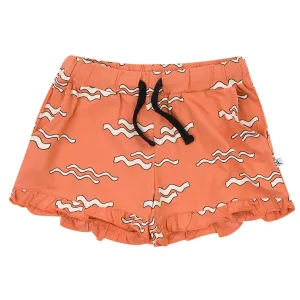 Shorts Ruffle Waves Orange