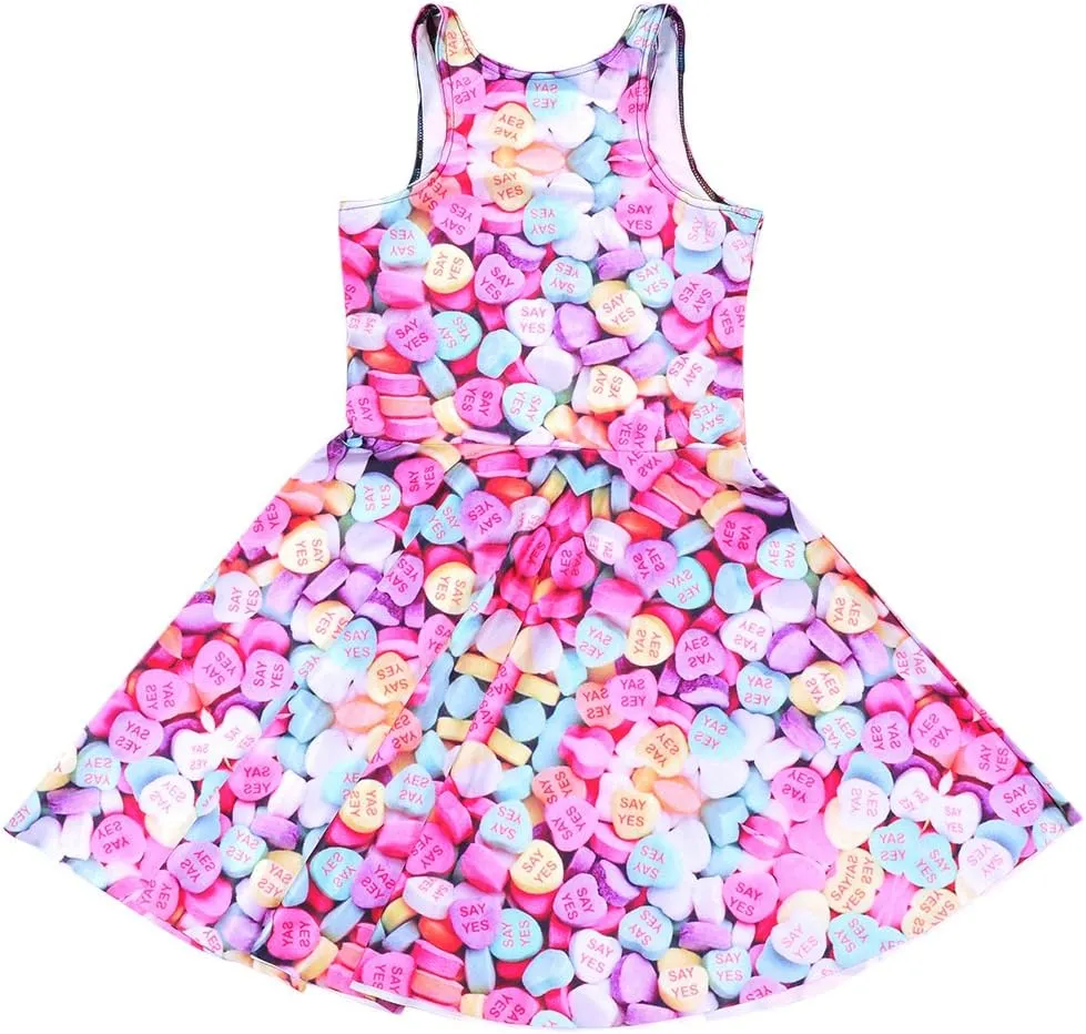 Sister Amy Women's Printed Elastic Sleeveless Breathable Camisole Skater Dress
