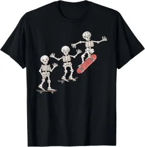 Skeleton Skateboard Funny Skateboarding Skateboarder Graphic T-Shirt