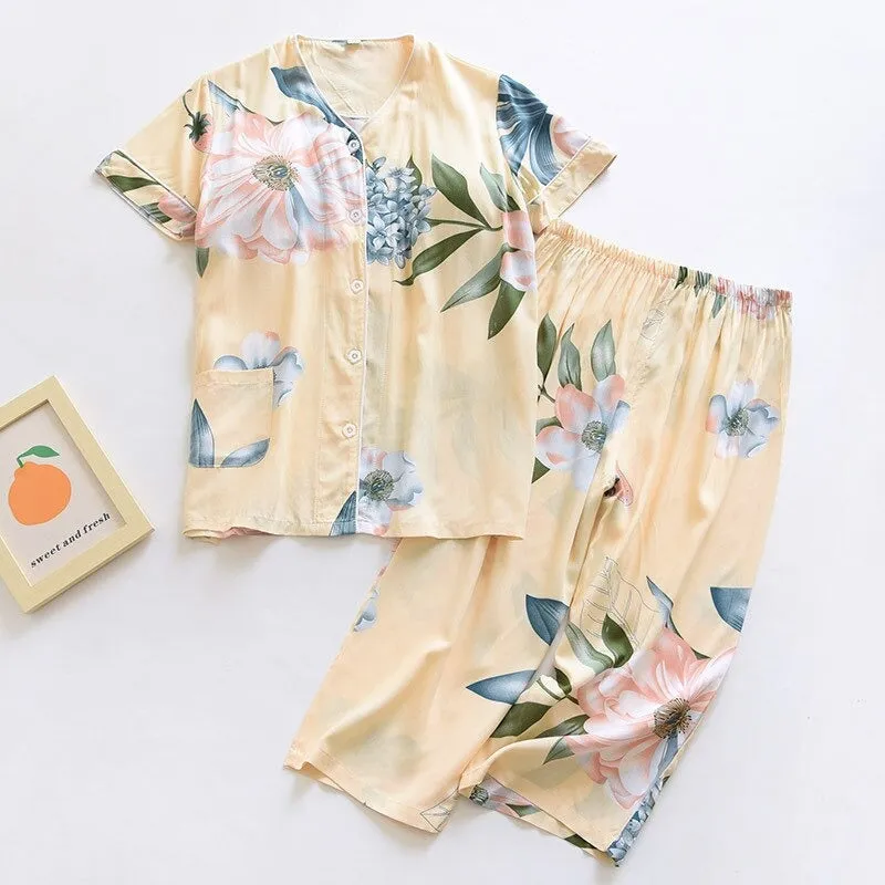 Sleepwear Suit With Chest Pad