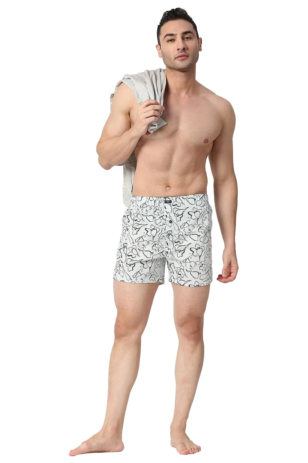 Slim Fit Cotton Printed Boxer Shorts