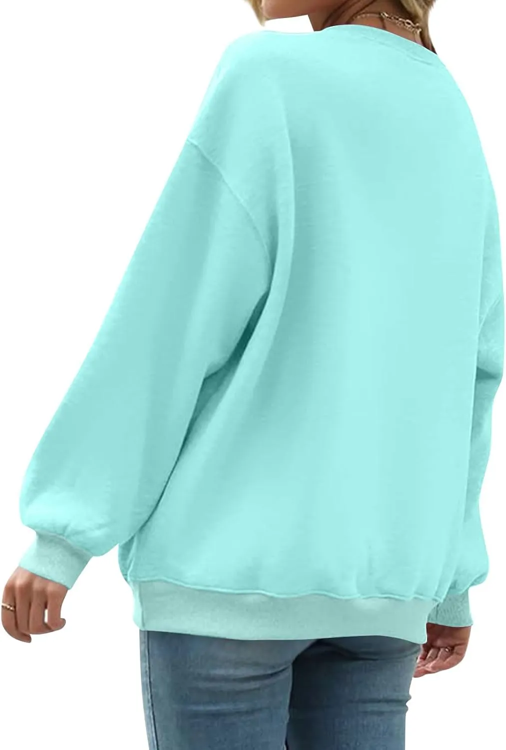 slqdgmryz Crewneck Sweatshirts Women Oversized Preppy Sweatshirt Plain Y2k No Hood Fleece Pullover Hoodie with Pockets