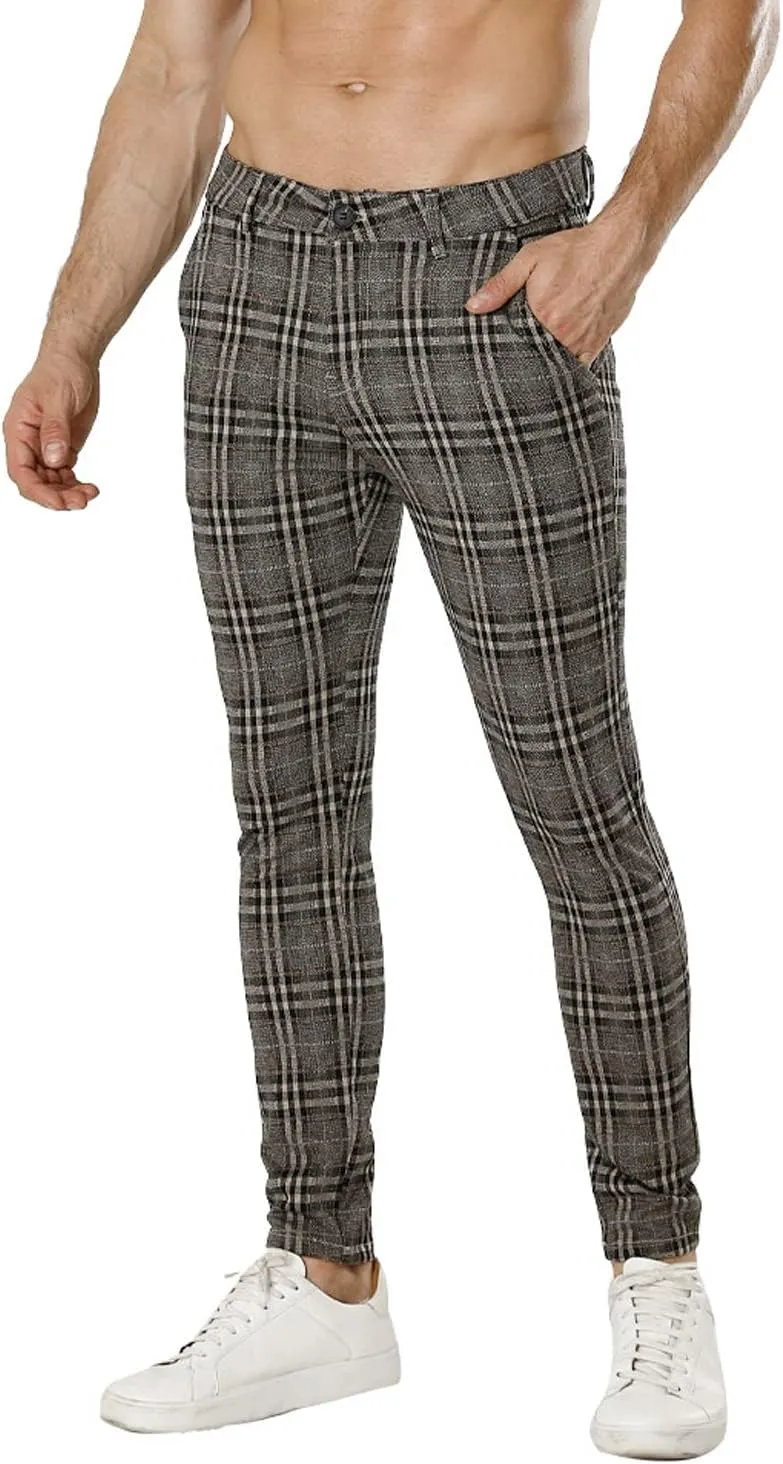 smawell Mens Chinos Skinny Pants Slim Fit Stretch Casual Dress Pants