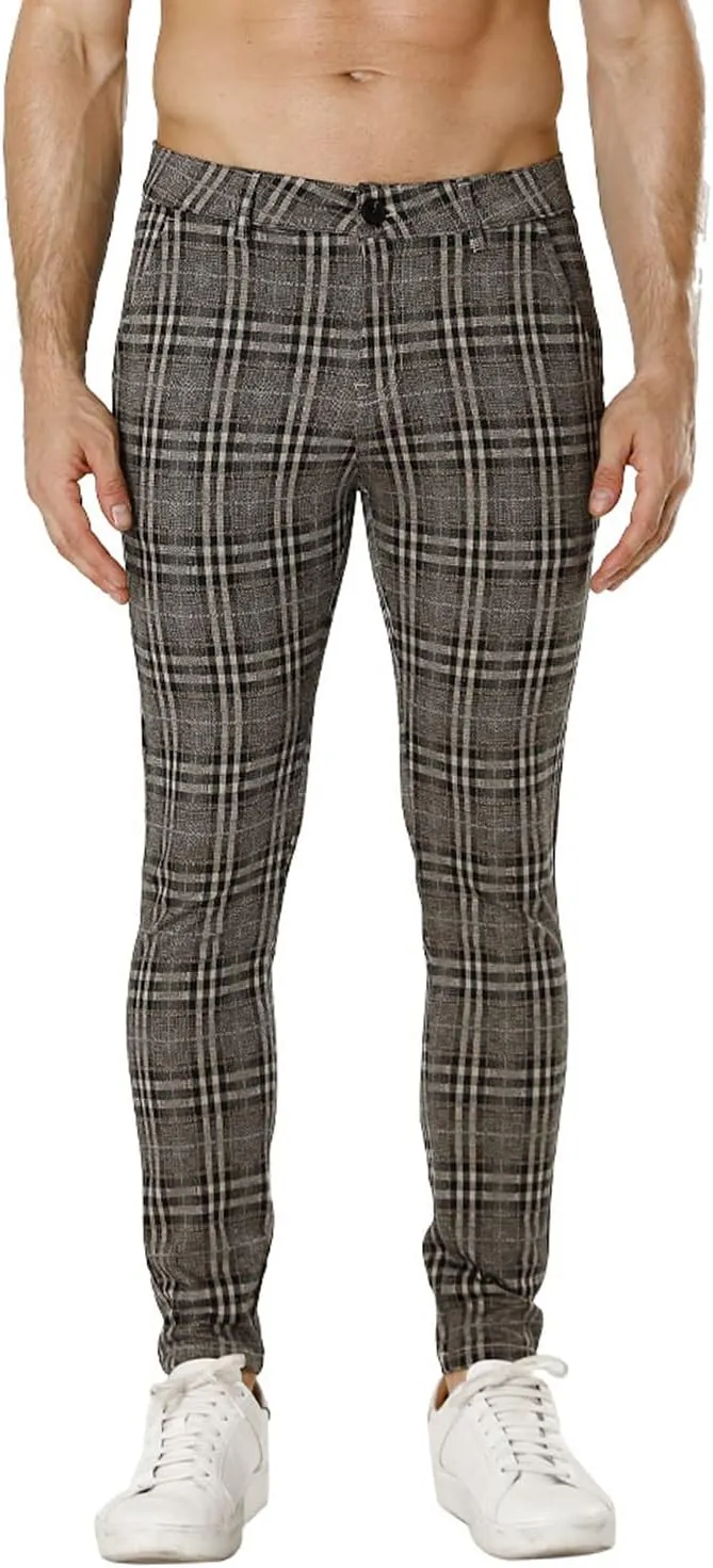 smawell Mens Chinos Skinny Pants Slim Fit Stretch Casual Dress Pants