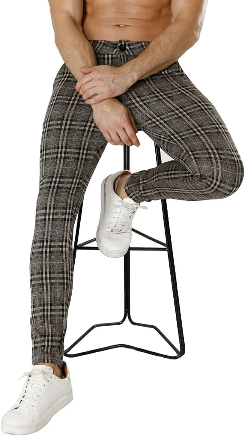 smawell Mens Chinos Skinny Pants Slim Fit Stretch Casual Dress Pants